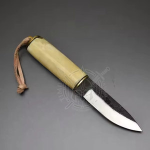 Professional Hand Forged High Carbon Steel Straight Back Blade 3mm Thick Traditional Viking <b>Knife</b> <b>Bone</b> <b>Handle</b> OEM - Product Image 3