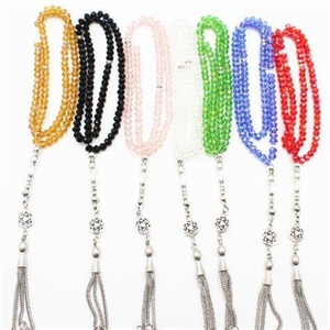 Chaîne catholique perles de prière 8mm perles oeil de tigre chapelet sacré coeur centre - Product Image 5