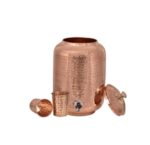 Pot de distributeur d'eau en cuivre pur avec couvercle Pot de réservoir d'eau papillon Avantages pour la santé à bon prix - Product Image 3