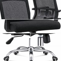 Chaise de bureau ergonomique en maille pivotante avec réglage pneumatique de la hauteur et base chromée pour espace de travail