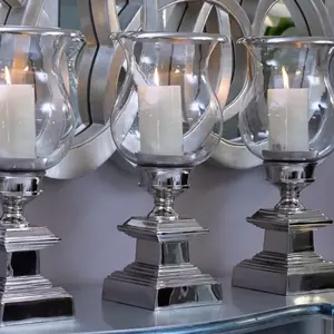 เชิงเทียนทรงกลมหรูหราเชิงเทียนโลหะแบบทันสมัยสำหรับตกแต่งบ้าน - Product Image 1