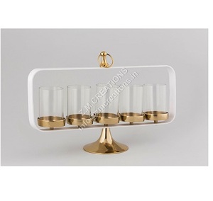 ที่ใส่เทียนทำจากเหล็ก/แก้วสำหรับตกแต่งบ้านที่มีเอกลักษณ์โคมไฟชุบใหม่ดีไซน์ใหม่ไม่เหมือนใคร - Product Image 2