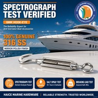Tourniquet en acier inoxydable 316 DIN1480, crochet de 6 mm, vis de gréement, tendeur de corde, accessoires de bateau, kayak, yacht
