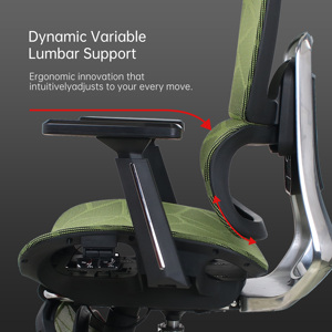 Silla de Oficina Ergonómica con <span class=keywords><strong>Reposabrazos</strong></span> 3D Coordinados, Silla de Computadora con Diseño de Respaldo Doble y Soporte Lumbar Dinámico Adaptativo - Product Image 6