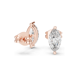 Pendientes de Diamante de Laboratorio de 0.1 CT, Corte Marquesa, Claridad VVS-VS EF, Oro de 18KT, 14KT, 10KT y Plata 925, Oro Rosa, Amarillo y Blanco - Product Image 6