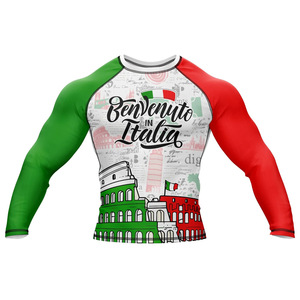 Conception OEM Compression Séchage rapide Manches longues Rash Guard Sublimation imprimé Hommes BJJ Rash Guards Prix de gros OEM Respirant - Product Image 1