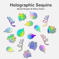 Payet PVC Holografik Multi Warna Bentuk Campuran Glitter Longgar 10-20Mm Hiasan Kerajinan Dekoratif Dekorasi Pesta JM