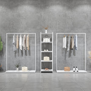 Soporte para ropa, soporte de exhibición de ropa de Metal, suministros de Boutique, estante de exhibición de ropa blanco para tiendas de ropa - Product Image 5