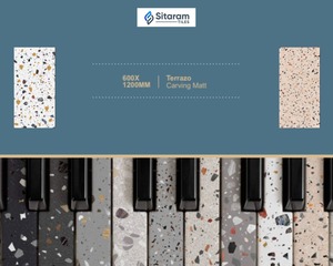 TERRAZZO TILES in SUGAR FINISH PORCELAIN FLOOR TILES NEW DESIGN HIGH QUALITY in 600X600 600X1200 800X800 MM <b>CREAM</b> COLOR - Product Image 1