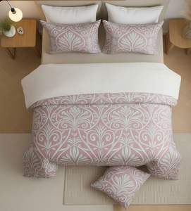 ชุดเครื่องนอนสามชิ้นลายเรขาคณิตแบบทอจากไมโครไฟเบอร์โพลีเอสเตอร์สไตล์ยุโรปสมัยใหม่ พิมพ์ลายแบบ Reactive ใช้ได้ทุกฤดู - Product Image 4