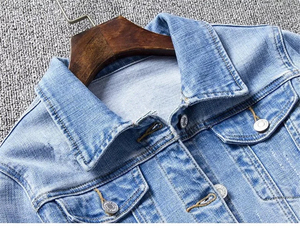 Vente directe d'usine - Nouvelle mode : vestes en jean respirantes pour femmes, meilleur prix, veste en jean tricotée rembourrée en coton, tissu en toile - Product Image 4