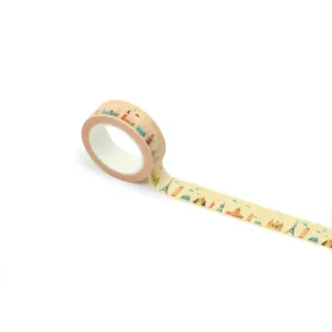 2024 nuevos productos al por mayor personalizado impreso lindo patrón kawaii hoja de oro Washi cinta de papel de enmascarar, cinta Washi japonesa personalizada