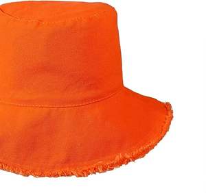 Chapeau bob vintage orange, doublure en fourrure, pliable, en tissu éponge épais, protection solaire, idéal pour l'hiver, l'été et la plage - Product Image 4