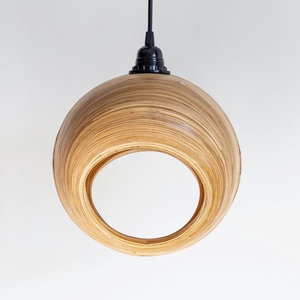 โคมไฟระย้าไม้ไผ่ปั่นขนาดเล็กโคมไฟเพดานธรรมชาติ - Product Image 4