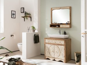 Wood Modern <b>Mirror</b> 80x75 cm for Bathroom and Apartment - Product Image 2