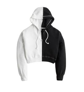 Full Sleeve Custom High Quality Cotton Women Winter Hooded <b>Comfy</b> Fleece Crop Top Pullover <b>Hoodies</b> Front Logo - Product Image 1