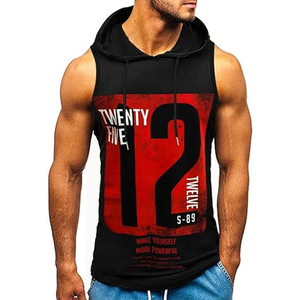 Sudaderas con capucha y camisetas sin mangas de algodón de alta calidad para hombre, con estampado personalizado, de secado rápido, corte muscular, para entrenamiento intenso, Maxflux - Product Image 1