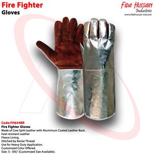 Guantes de Seguridad Resistentes al Fuego FH654BRM de Fida Hussain Industries, Cuero Vacuno Dividido, Cosidos con Kevlar - Product Image 5