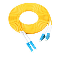 Kabel Patch Fiber Optik Single Mode Indoor Duplex LC-SC ke SC, Kabel Pigtail Fiber Optik Kuning, Kabel Lead SC APC