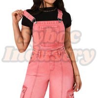 Ensemble en denim pour femmes Nouveau style rose de combinaison de saut Lavage à l'acide Écologique Dames personnalisées Ensembles en denim pour tous les jours