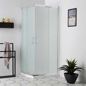 KORICINI Cabine de douche moderne en verre satiné 6 mm, carrée 70x70, porte coulissante, facile à nettoyer, ensemble de six pièces - Product Image 1