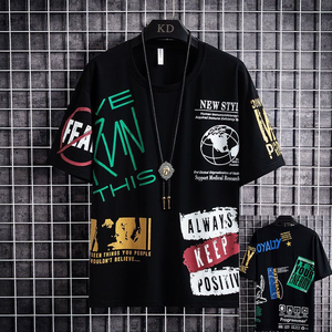 2025 hommes haute qualité coton t-shirt Shorts deux pièces ensemble mode imprimé T-Shirt Shorts col rond manches courtes deux pièces ensemble - Product Image 3