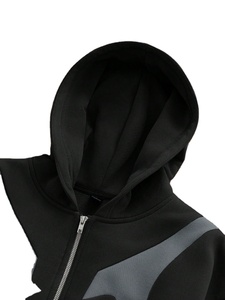 เสื้อฮู้ดผ้าคอตตอนขนแกะมีฮู้ดสีชมพูสีคู่ดีไซน์แผงสำหรับผู้ชาย - Product Image 6
