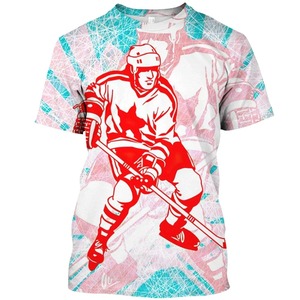 Hockey T-Shirt Mode 3D Sports de Plein Air Hockey Sur Glace Imprimé T-shirts pour Hommes Vêtements À Manches Courtes Unisexe Tops Tee Shirt - Product Image 1
