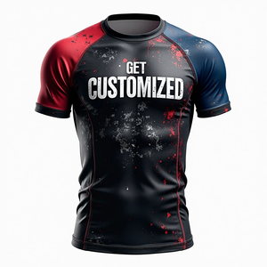 Get Custom MMA Get Custom Rash Guard con mangas completas y cortas y tejido de rendimiento transpirable kimono de jiu jitsu - Product Image 5