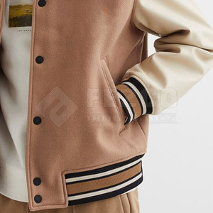 Veste Letterman surdimensionnée pour homme Manteau d'hiver confortable avec col montant et logo avant Matériau durable - Product Image 4