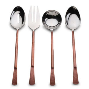 Stainless Steel Silverware Tabletop <b>Flatware</b> Dinnerware Food Serving Set With Copper Handle Elegant Cutlery <b>Flatware</b> Set - Product Image 1