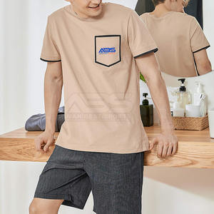 Ensemble short et t-shirt de course d'été personnalisé pour homme, 100 % coton, séchage rapide, imprimé sur mesure, respirant, couleur contrastée unie, vente en gros - Product Image 4