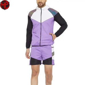 Chándal personalizado de nailon y poliéster para verano, traje para correr de dos piezas, chaqueta cortavientos, conjuntos de pantalones cortos para hombre - Product Image 1