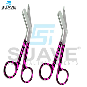 Ciseaux à bandage chirurgical en acier inoxydable poignée de couleur de qualité supérieure ciseaux à pansement de 3.5 pouces par SUAVE INSTRUMENTS SURGICAUX - Product Image 5