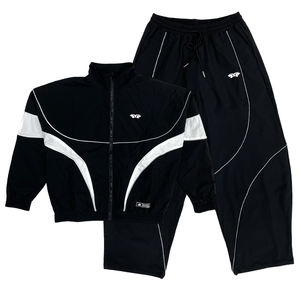 Customized Sportswear Set Lightweight Nylon Jacket and Pants Set Zippered Windproof Casual Running <b>Windbreaker</b> Jacket Outerwear - Product Image 1
