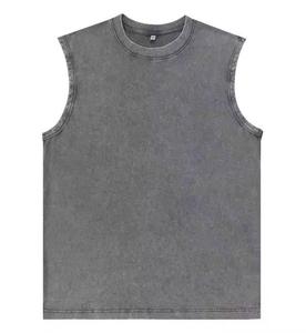 Men's Sleeveless Tank <b>Top</b> Solid Color Oversized Cotton Sportswear Fitness <b>Vest</b> Casual Streetwear Sleeveless Acid Wash <b>Top</b> - Product Image 3