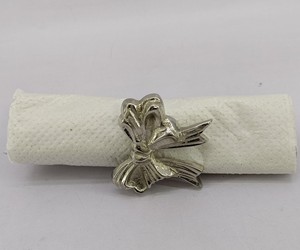 Handmade <b>Indian</b> Brass Napkin <b>Ring</b> with Silver Plating Unique Design Napkin Holder for Birthday & Wedding Stocked Gift - Product Image 5