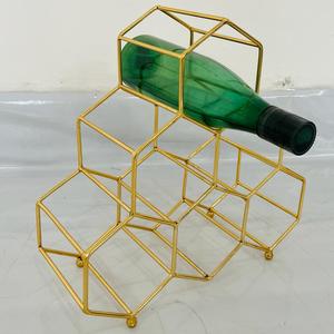 Classic Gold & Black Metal Wall Bottle & Glass Stand Double-Tiered Spice Rack for Kitchen & <b>Tabletop</b> Dinnerware Reasonable Cost - Product Image 1