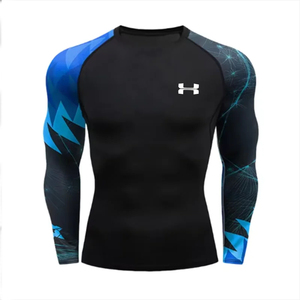 Protection solaire seconde peau respirant Compression chemise hommes Rashguard Jiu Jitsu Fitness Gym course en plein air sport Rash Guard - Product Image 2
