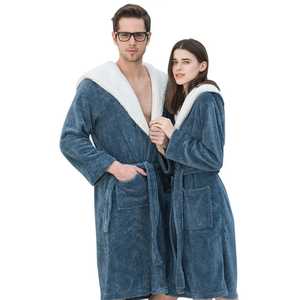 Compre BATA DE SPA de terciopelo de algodón unisex profesional para parejas, albornoz de terciopelo, albornoz transpirable para hombres, servicio OEM, ropa de dormir - Product Image 1