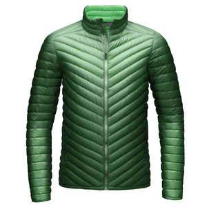 Veste bouffante à capuche compressible et résistante à l'eau à fermeture éclair complète à manches longues pour hommes, prix de gros personnalisé Essentials OEM - Product Image 6