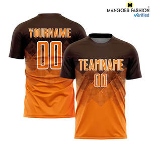 Uniforme de Fútbol Personalizado Sublimado en Marrón, Naranja y Blanco, Jersey de Manga Corta, Transpirable, de Secado Rápido, Rendimiento Óptimo - Product Image 6