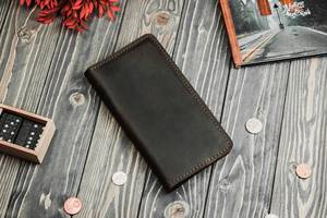 Portefeuille pour hommes de luxe personnalisé de l'usine ALW Porte-cartes portable à bouton en cuir véritable vintage avec LOGO-LW02 personnalisé - Product Image 6