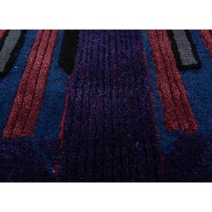 Tapis en laine et viscose bleu, tufté à la main, motif géométrique traditionnel chinois, Jaipur Wunderkammer, pour la maison et le couloir - Top-112 10mm - Product Image 3