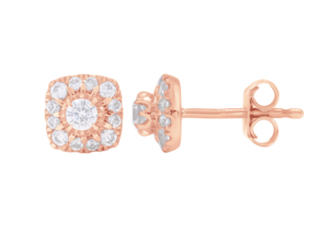 0.49กะรัตรอบตัด F-G/VS ห้องปฏิบัติการปลูกเพชรเดี่ยวต่างหูทำใน950ทองคำขาวสำหรับเธอ - Product Image 4