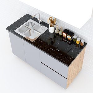 Gabinetes de Cocina Bajos Modernos de 1.4m, Madera Sólida con Madera de Caucho, Estilo Francés y Shaker, Tablero de MDF y Melamina, Tipo Isla TBD68011 - Product Image 6