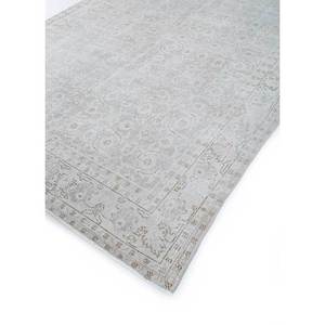 Tapis en laine noué à la main gris et noir vintage Pae-1656 – Nouveau tapis de salon rectangulaire à motifs abstraits pour couloir et maison - Product Image 2
