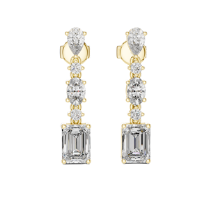 ต่างหูเพชรทรงหยดน้ำ 2.87 กะรัต คุณภาพ VVS-VS-EF CVD  ทอง 18KT, 14KT, 10KT และเงิน 925  ทองชมพู, ทองเหลือง, ทองขาว และมอสซาไนต์ - Product Image 2