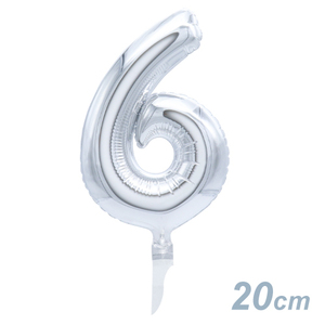 ลูกโป่งตัวเลขสีเงินขนาด7นิ้วแบบญี่ปุ่นสำหรับฉลองวันเกิด - Product Image 6