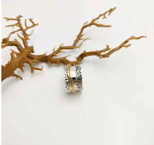 แหวนหมั้นเพชรทองเหลืองและทองแดงทำด้วยมือ925เงินสเตอร์ลิงทำด้วยมือมีสไตล์อินเดียสำหรับผู้หญิงเครื่องประดับงานแต่งงาน - Product Image 3